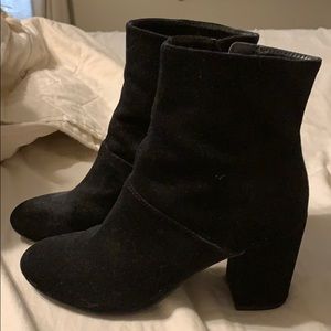 american eagle velvet black booties
